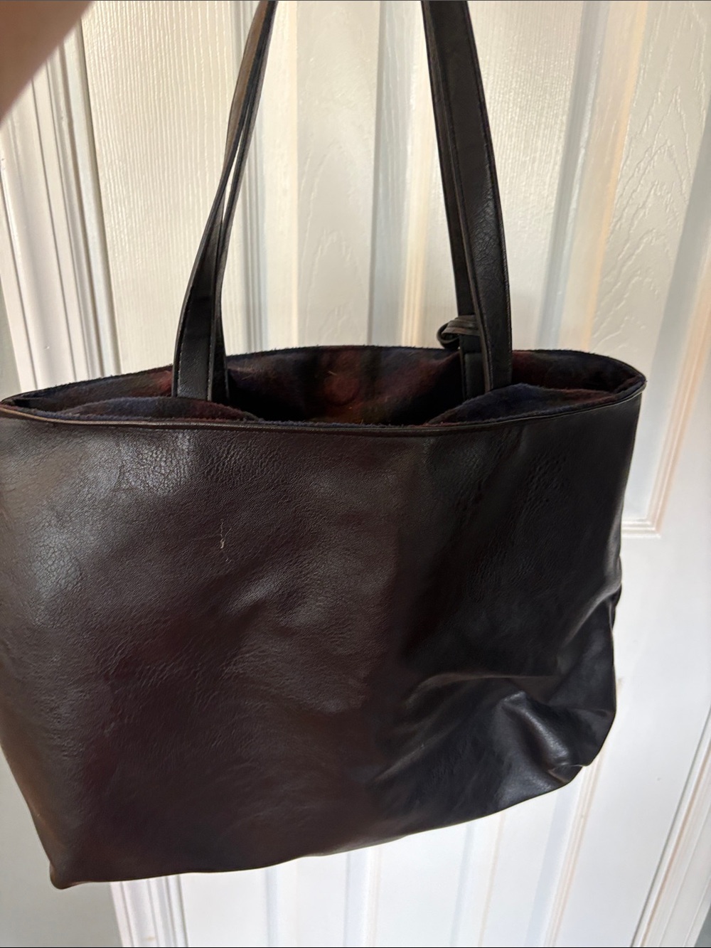Classic Black Leather Tote Bag for Men